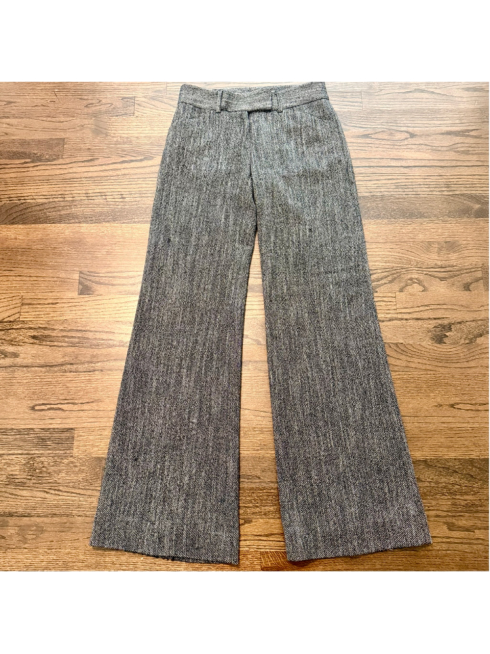 New Antonio Melani Grey & Black Tweed Herringbone Wide Leg Women’s Pants Size 0